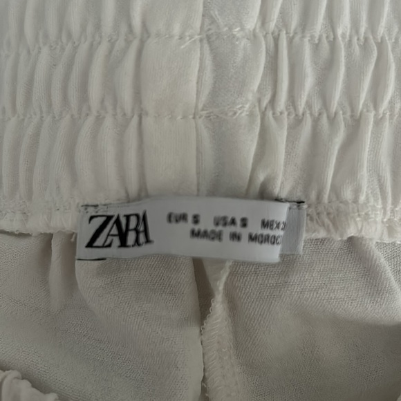 White Wide Leg Linen Pants - Picture 2 of 2